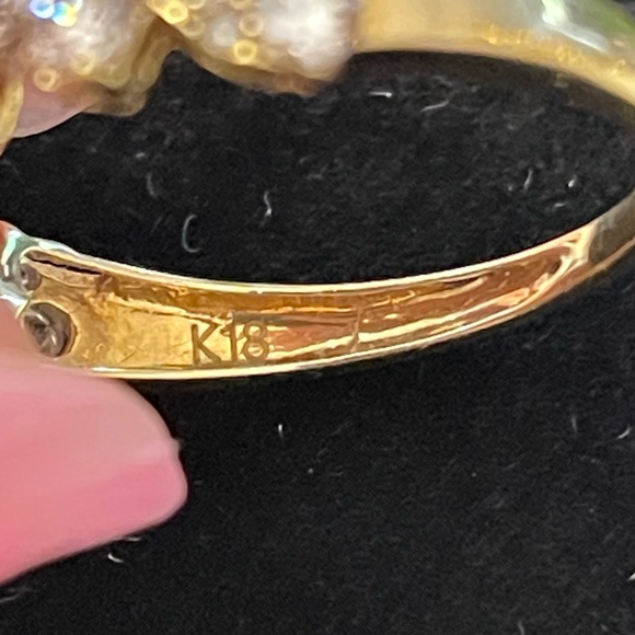 heart illusion 1/2 eternity ring marked 18K yellow gold 1.00 CTW Natural Diamond - Picture 10 of 12